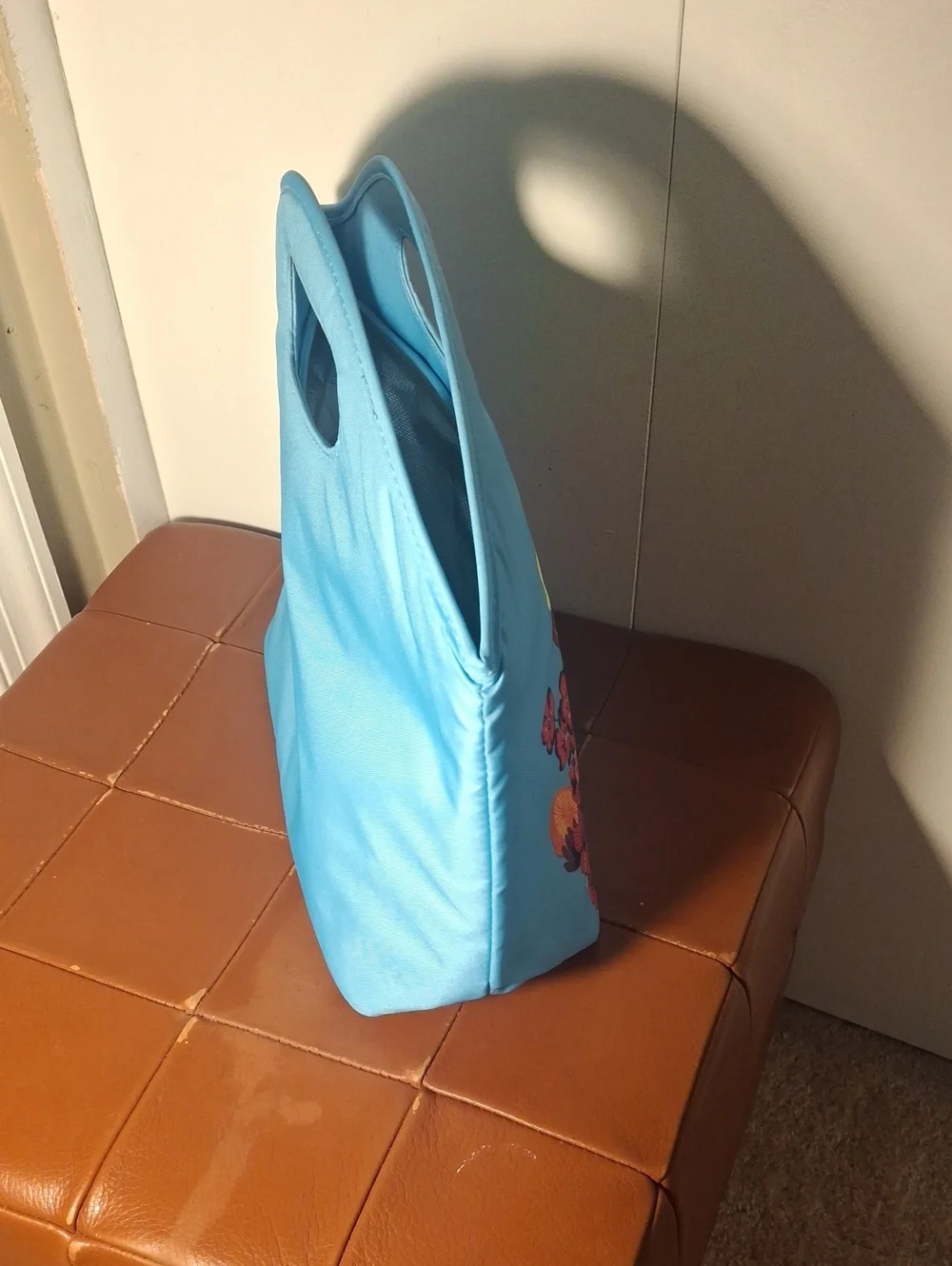 Escada Blue Illustrated 'Agua Del Sol' Tote with Sunflower Motif